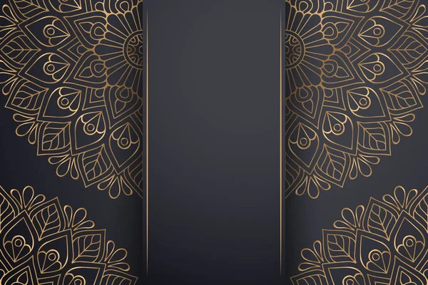 Lyx Prydnad Mandala Design Bakgrund Guld Färg Vektor — Stock vektor
