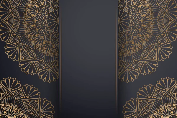 Luxo Design Mandala Ornamental Fundo Vetor Cor Ouro — Vetor de Stock