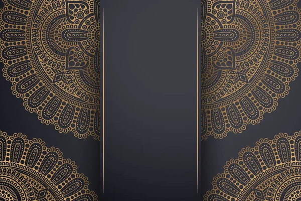 Luxo Design Mandala Ornamental Fundo Vetor Cor Ouro — Vetor de Stock