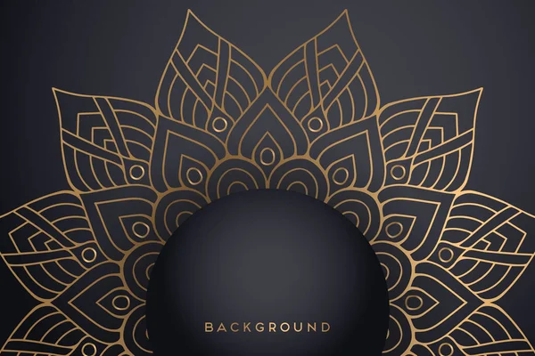 Luxo Design Mandala Ornamental Fundo Vetor Cor Ouro — Vetor de Stock