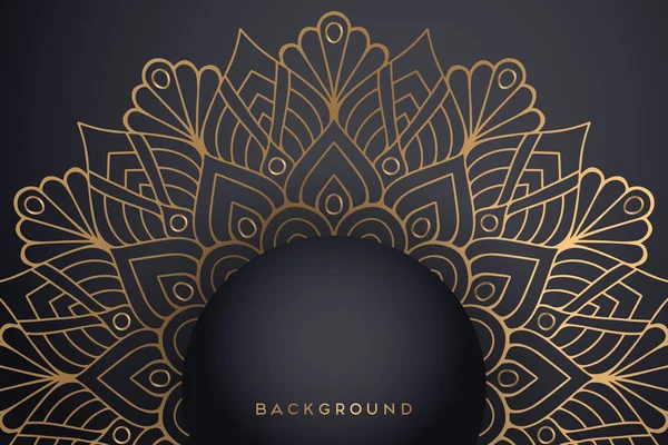 Fondo Diseño Mandala Ornamental Lujo Vector Color Oro — Archivo Imágenes Vectoriales