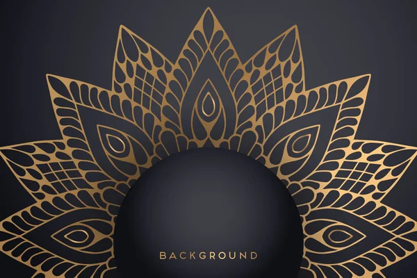 Fondo Diseño Mandala Ornamental Lujo Vector Color Oro — Archivo Imágenes Vectoriales