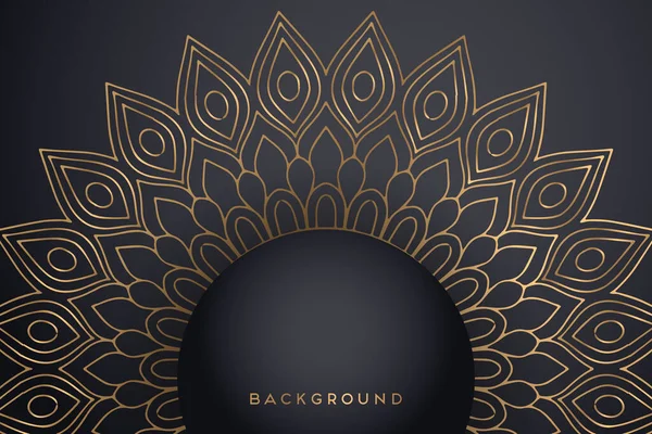 Luxusní Dekorativní Mandala Design Pozadí Zlaté Barvě Vektor — Stockový vektor