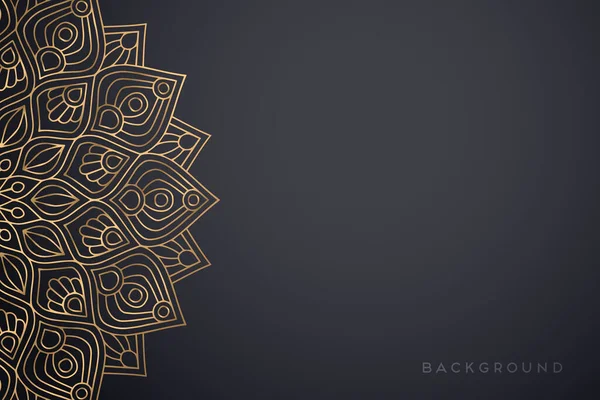 Fondo Diseño Mandala Ornamental Lujo Vector Color Oro — Vector de stock