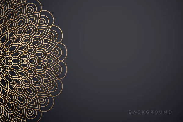 Fondo Diseño Mandala Ornamental Lujo Vector Color Oro — Vector de stock