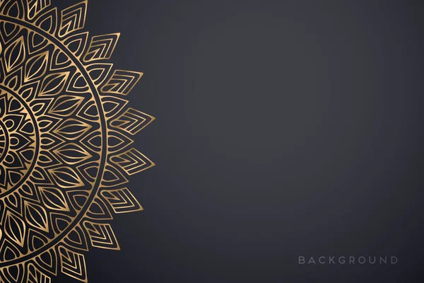 Fondo Diseño Mandala Ornamental Lujo Vector Color Oro — Archivo Imágenes Vectoriales