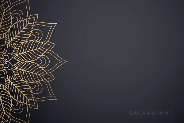 Fondo Diseño Mandala Ornamental Lujo Vector Color Oro — Archivo Imágenes Vectoriales