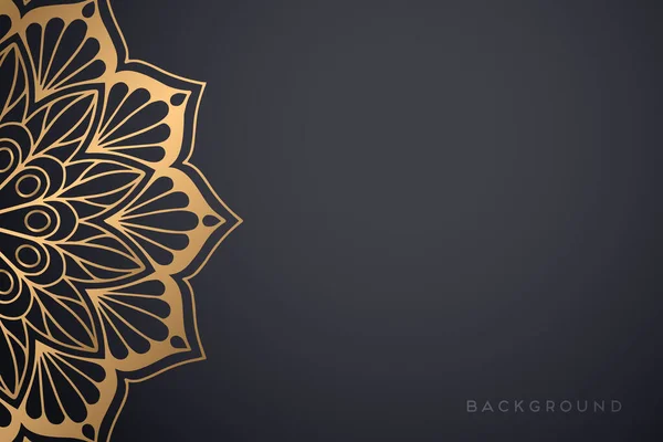 Luxo Design Mandala Ornamental Fundo Vetor Cor Ouro —  Vetores de Stock