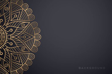 Altın rengi vektör olarak lüks mandala tasarımı