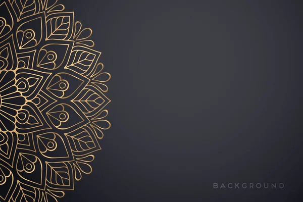 Fondo Diseño Mandala Ornamental Lujo Vector Color Oro — Vector de stock