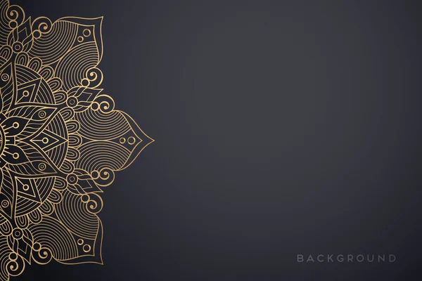 Fondo Diseño Mandala Ornamental Lujo Vector Color Oro — Vector de stock