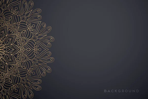 Fondo Diseño Mandala Ornamental Lujo Vector Color Oro — Archivo Imágenes Vectoriales