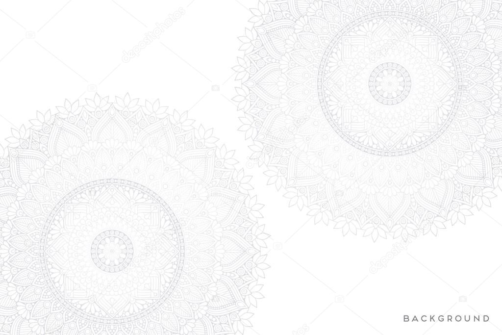 luxury ornamental mandala design background in gold color vector