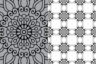 Mandala Süs Şablonu. Eski dekoratif unsurlar arka planı