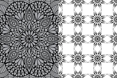 Mandala Süs Şablonu. Eski dekoratif unsurlar arka planı