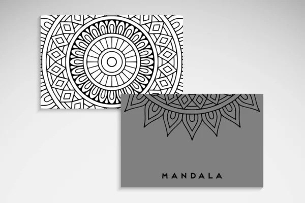 Vizitka Ročníky Ručně Kreslená Mandala — Stockový vektor