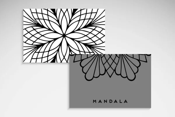 Tarjeta Visita Elementos Vintage Mandala Dibujado Mano — Archivo Imágenes Vectoriales