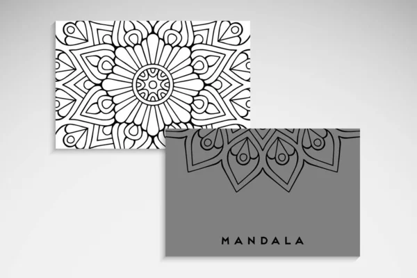 Tarjeta Visita Elementos Vintage Mandala Dibujado Mano — Archivo Imágenes Vectoriales