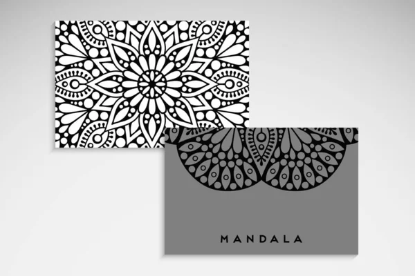 Visitenkarte Vintage Elemente Handgezeichnetes Mandala — Stockvektor