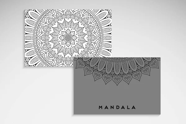 Cartão Visita Elementos Vintage Mandala Desenhada Mão — Vetor de Stock