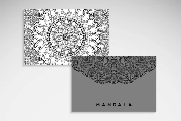 Cartão Visita Elementos Vintage Mandala Desenhada Mão —  Vetores de Stock