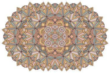 Mandala ile süslenmiş güzel bir kart. Vektör içinde yapılan geometrik daire ögesi