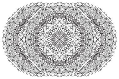 Mandala ile süslenmiş güzel bir kart. Vektör içinde yapılan geometrik daire ögesi