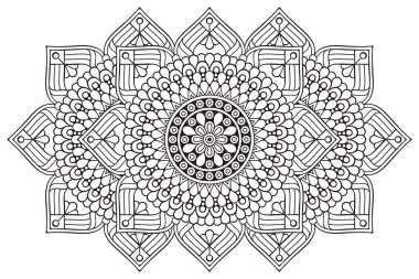 Mandala ile süslenmiş güzel bir kart. Vektör içinde yapılan geometrik daire ögesi