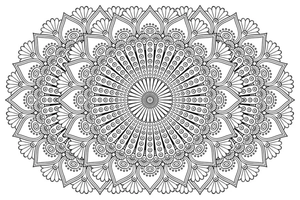 Prydnad Vackert Kort Med Mandala Geometriskt Cirkelelement Tillverkat Vektor — Stock vektor