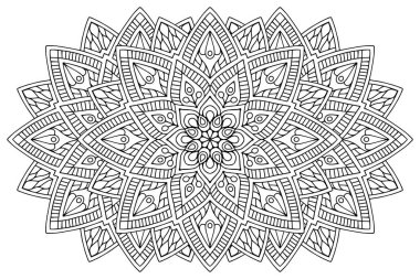 Mandala ile süslenmiş güzel bir kart. Vektör içinde yapılan geometrik daire ögesi