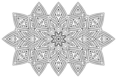 Mandala ile süslenmiş güzel bir kart. Vektör içinde yapılan geometrik daire ögesi