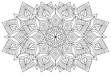 Mandala ile süslenmiş güzel bir kart. Vektör içinde yapılan geometrik daire ögesi