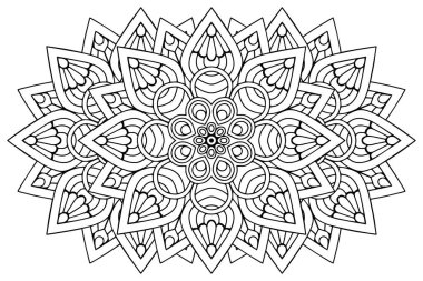 Mandala ile süslenmiş güzel bir kart. Vektör içinde yapılan geometrik daire ögesi