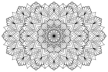 Mandala ile süslenmiş güzel bir kart. Vektör içinde yapılan geometrik daire ögesi