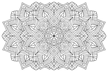 Mandala ile süslenmiş güzel bir kart. Vektör içinde yapılan geometrik daire ögesi