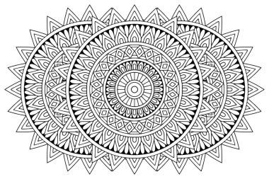 Mandala ile süslenmiş güzel bir kart. Vektör içinde yapılan geometrik daire ögesi