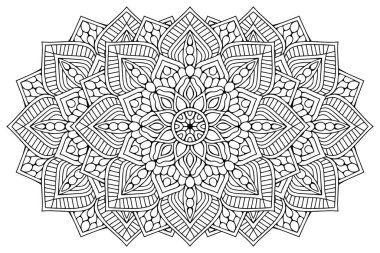 Mandala ile süslenmiş güzel bir kart. Vektör içinde yapılan geometrik daire ögesi