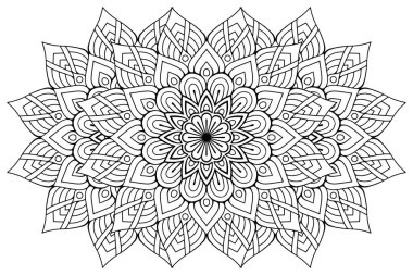 Mandala ile süslenmiş güzel bir kart. Vektör içinde yapılan geometrik daire ögesi