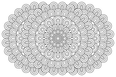 Mandala ile süslenmiş güzel bir kart. Vektör içinde yapılan geometrik daire ögesi