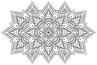 Mandala ile süslenmiş güzel bir kart. Vektör içinde yapılan geometrik daire ögesi