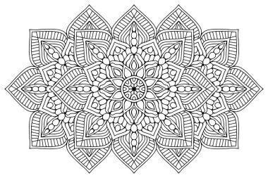 Mandala ile süslenmiş güzel bir kart. Vektör içinde yapılan geometrik daire ögesi