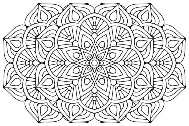 Mandala ile süslenmiş güzel bir kart. Vektör içinde yapılan geometrik daire ögesi