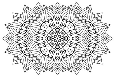 Mandala ile süslenmiş güzel bir kart. Vektör içinde yapılan geometrik daire ögesi