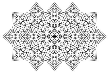 Mandala ile süslenmiş güzel bir kart. Vektör içinde yapılan geometrik daire ögesi