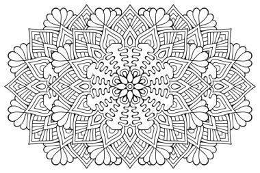 Mandala ile süslenmiş güzel bir kart. Vektör içinde yapılan geometrik daire ögesi