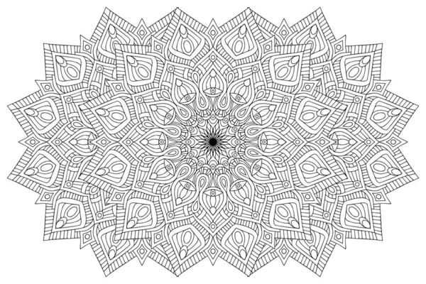 Ornamen Kartu Yang Indah Dengan Mandala Elemen Lingkaran Geometris Dibuat - Stok Vektor