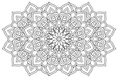 Mandala ile süslenmiş güzel bir kart. Vektör içinde yapılan geometrik daire ögesi