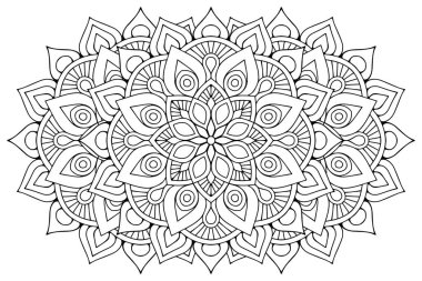 Mandala ile süslenmiş güzel bir kart. Vektör içinde yapılan geometrik daire ögesi