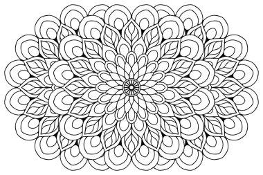 Mandala ile süslenmiş güzel bir kart. Vektör içinde yapılan geometrik daire ögesi