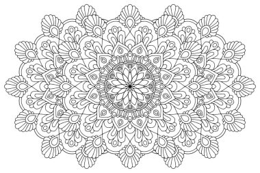 Mandala ile süslenmiş güzel bir kart. Vektör içinde yapılan geometrik daire ögesi